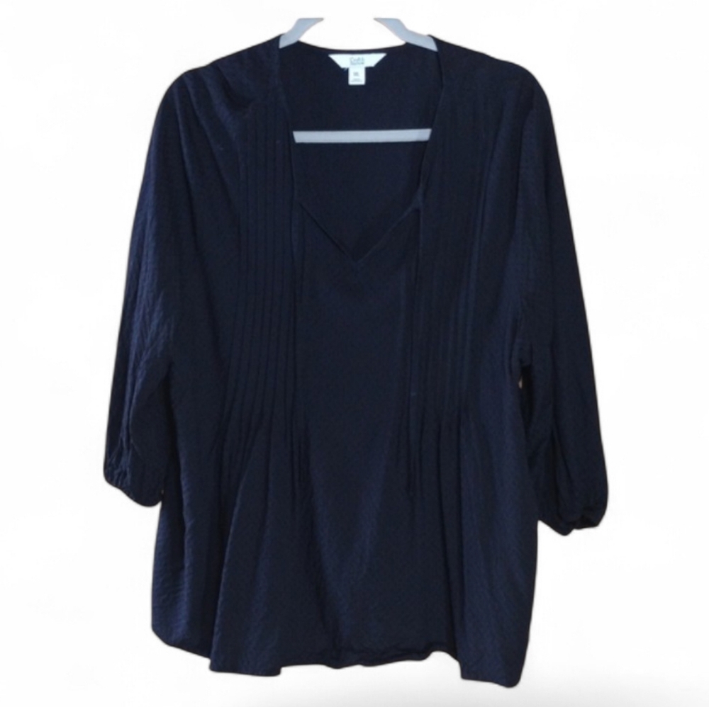 Croft & Barrow Black Boho Blouse Sz XXL